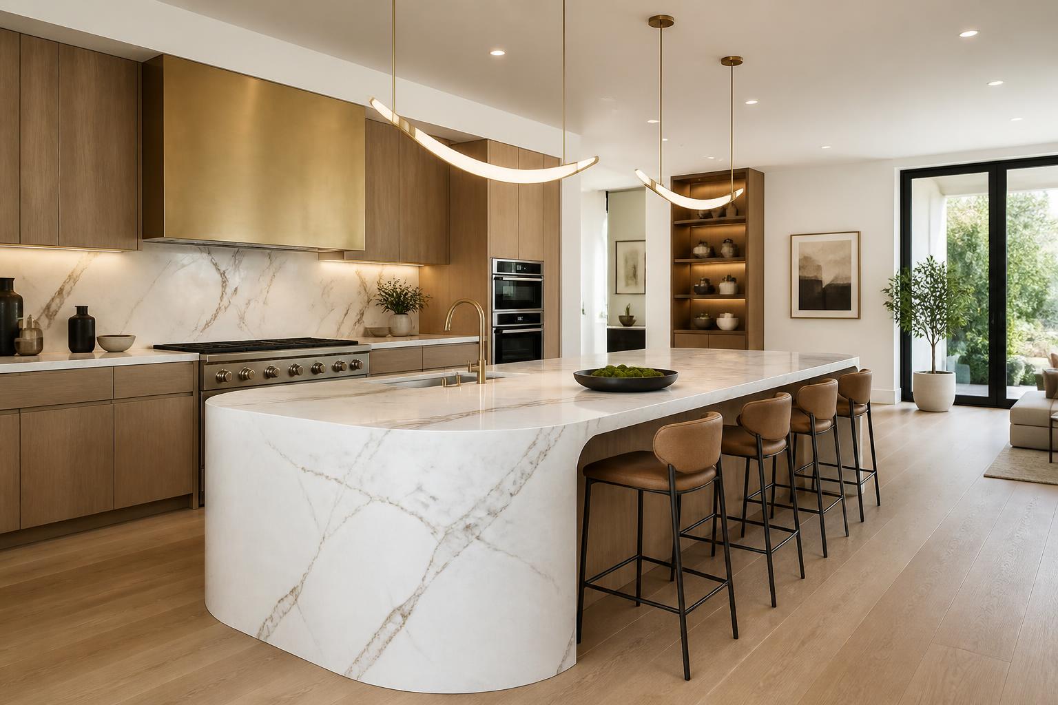 Banheiro contemporâneo revestido em mármore preto com detalhes em dourado